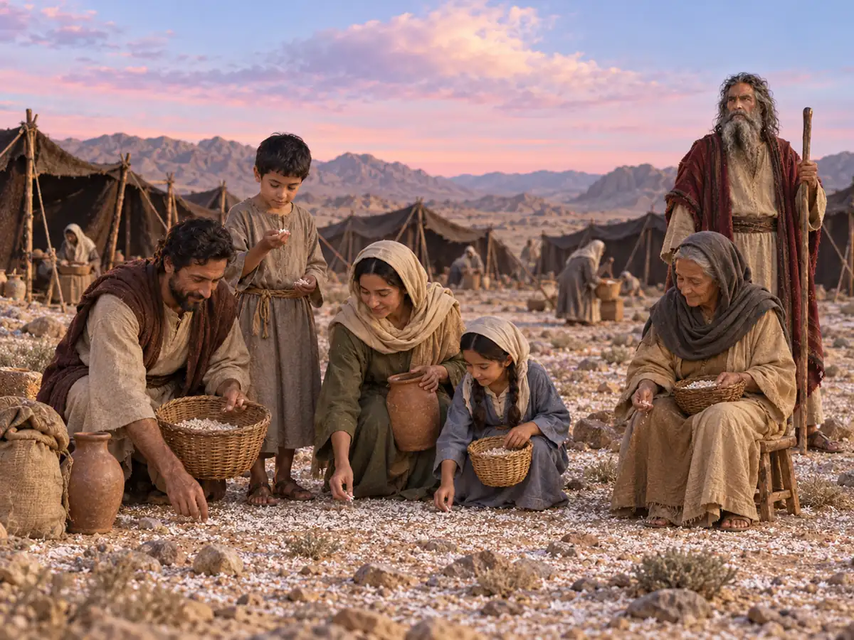 The manna in the desert: an artistic recreation