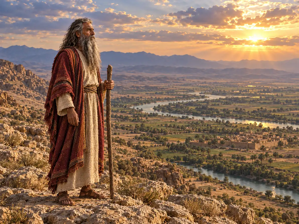 Moses sees the promised land: an artistic recreation