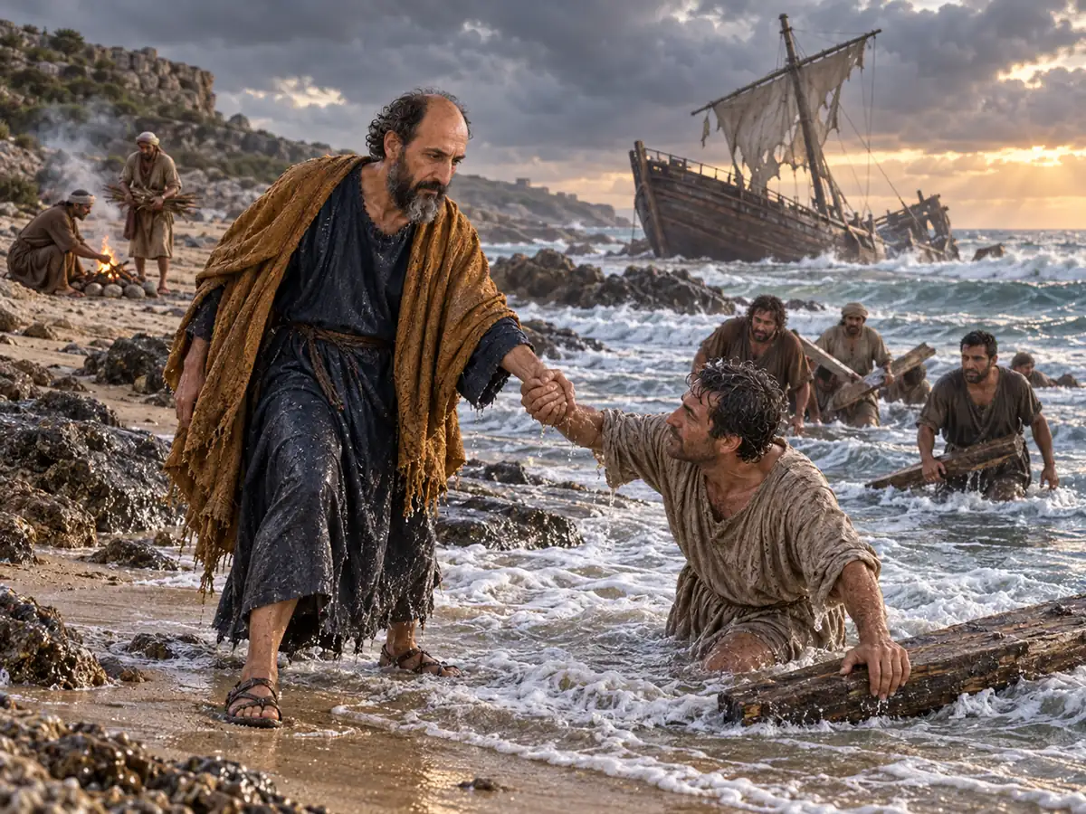 The shipwreck: an artistic recreation