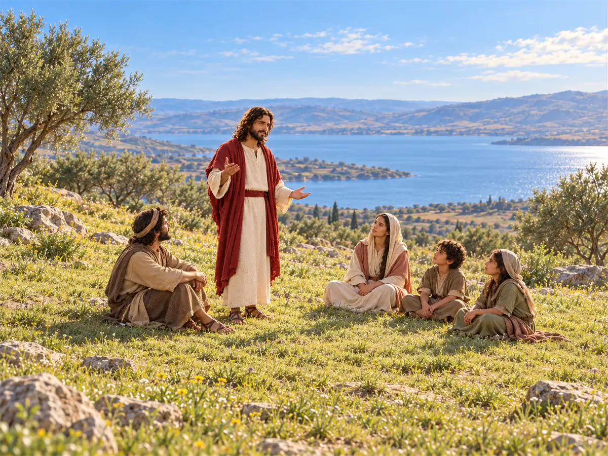 Jesus’ Proclamation of the Coming of the Kingdom of God, an artistic recreation